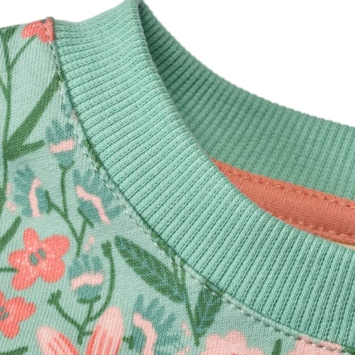 Sweatshirt Pro Climate 116, Blumen-Muster, grün, 1 Gr. St mit