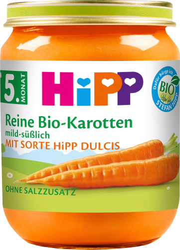 Gemüse Reine Bio-Karotten ab dem 5. Monat, 125 g | Babygläschen & Co.