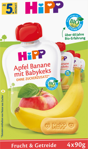 4. g (4x90 Quetschie Apfel-Banane dem & nach Babykeks g), 360 Monat