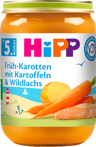 Menü Früh-Karotten mit Kartoffeln & Wildlachs ab dem 5. Monat, 190 g