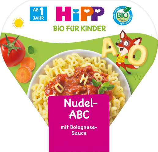 Kinderteller Fliegendes Nudel-ABC mit Bolognese-Sauce ab 1 Jahr, 250 g