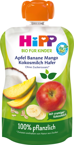 Quetschie Hippis 100 ab Banane, Mango g Kokosmilch Jahr, 1 Apfel, mit