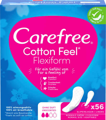 Slipeinlagen Cotton Feel Flexiform ohne Duft, 56 St | Slipeinlagen