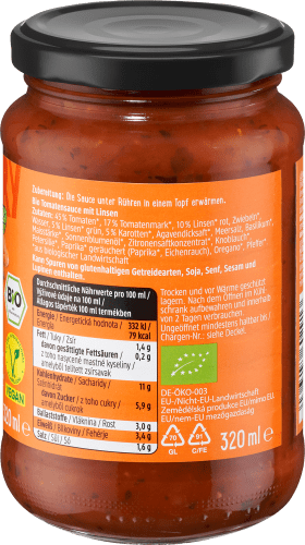 vegane Linsenbolognese, 320 ml
