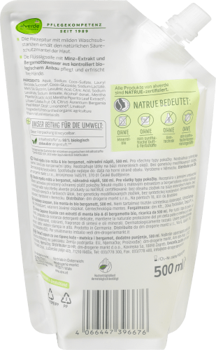 Bio-Minze, ml Flüssigseife 500 Bio-Bergamotte NF,