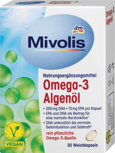 30 Kapseln, Omega-3 Algenöl, 30 St