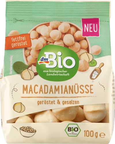 Macadamianüsse, geröstet & gesalzen, 100 g