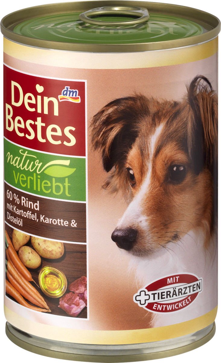 Dein Bestes naturverliebt Nassfutter für Hunde, 60 Rind mit Kartoffel