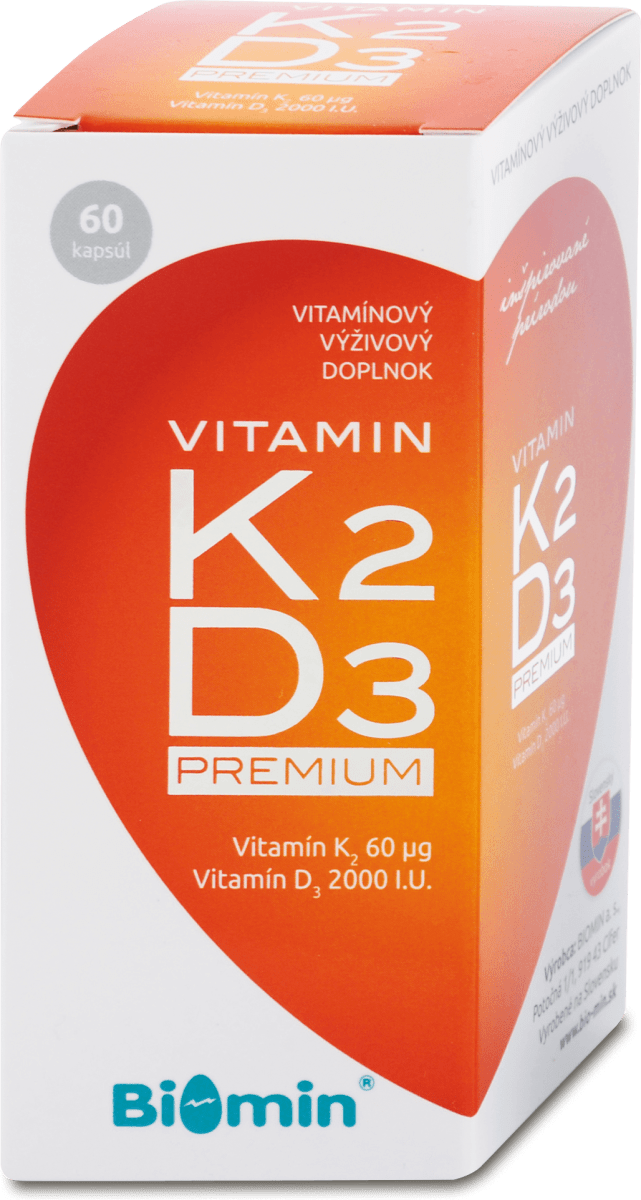 Biomin Kapsuly vitamín K2 D3 Premium, 60 ks nakupujte vždy výhodne