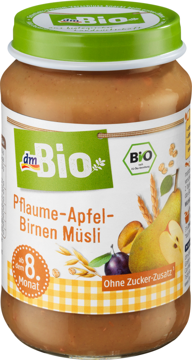 dmBio Pflaume-Apfel-Birnen Müsli ab 8. Monat, 190 g dauerhaft günstig ...