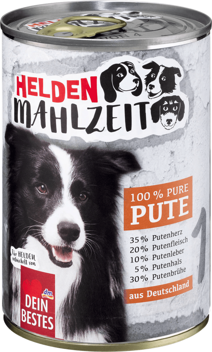 dein bestes heldenmahlzeit nassfutter fur hunde 100 pure pute 400 g dauerhaft gunstig online kaufen dm de