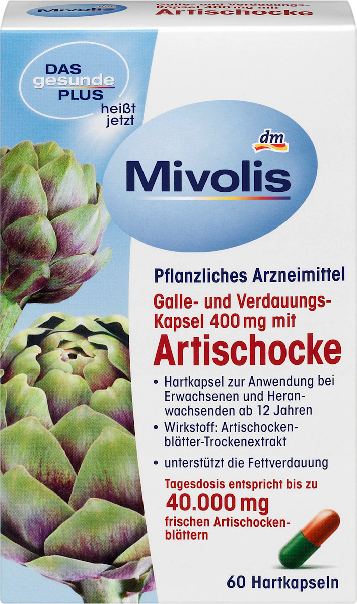 Mivolis Galle und Verdauungskapsel 400 mg mit Artischocke, 60 St