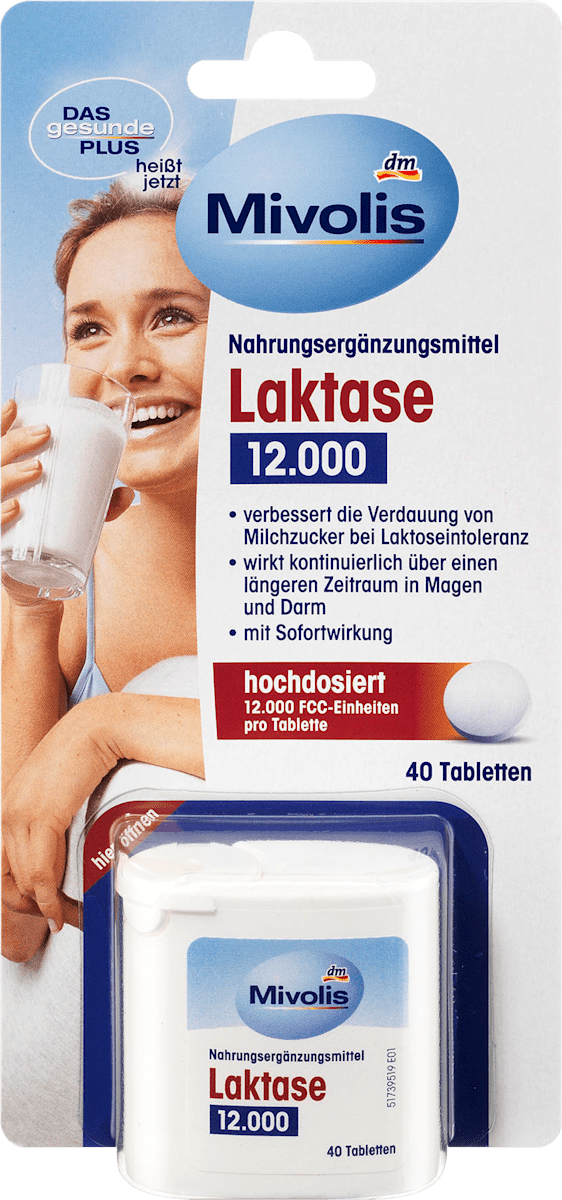 Mivolis Laktase 12.000 Tabletten 40 St., 14 g dauerhaft günstig online kaufen dm.de