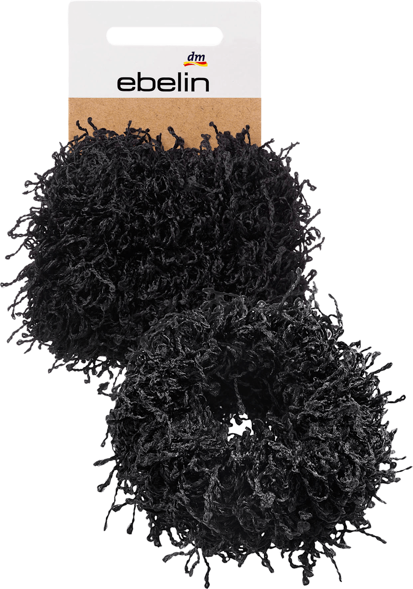 wuschel haargummis schwarz 3 st
