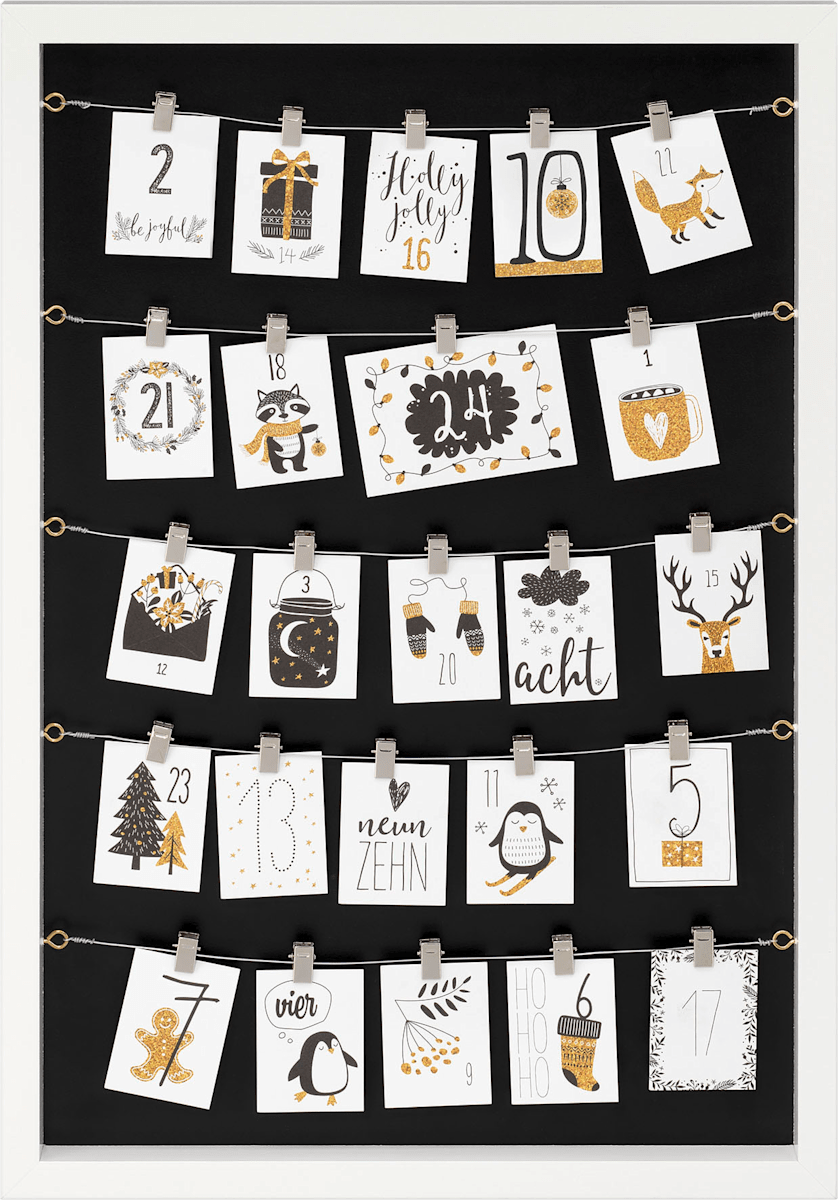 Paradies Bilderrahmen Adventskalender 60x40 Cm Weiss Mit 24 Clips 1 St Dauerhaft Gunstig Online Kaufen Dm De