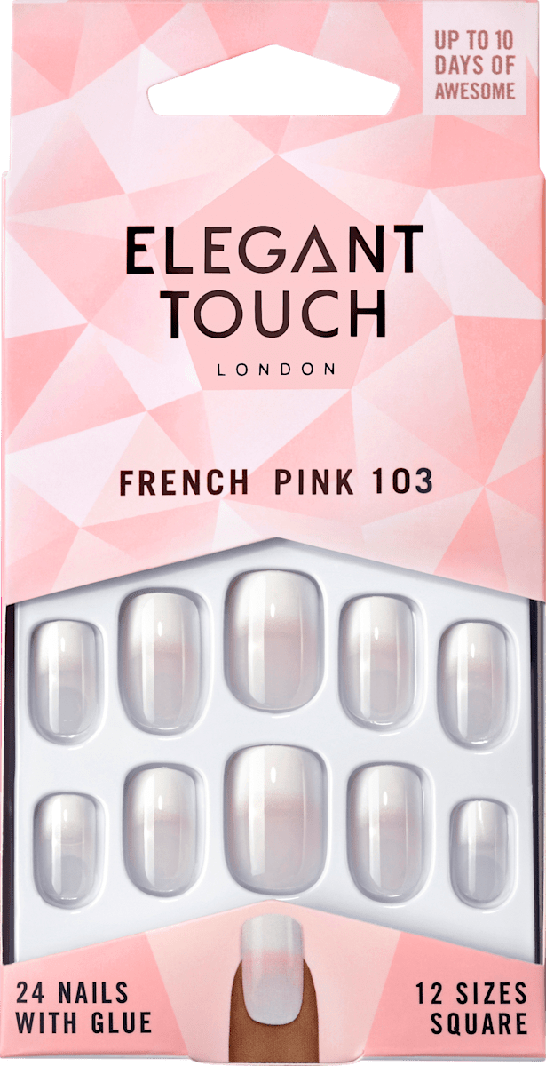 elegant touch kunstliche fingernagel french nails pink 103 24 st dauerhaft gunstig online kaufen dm de