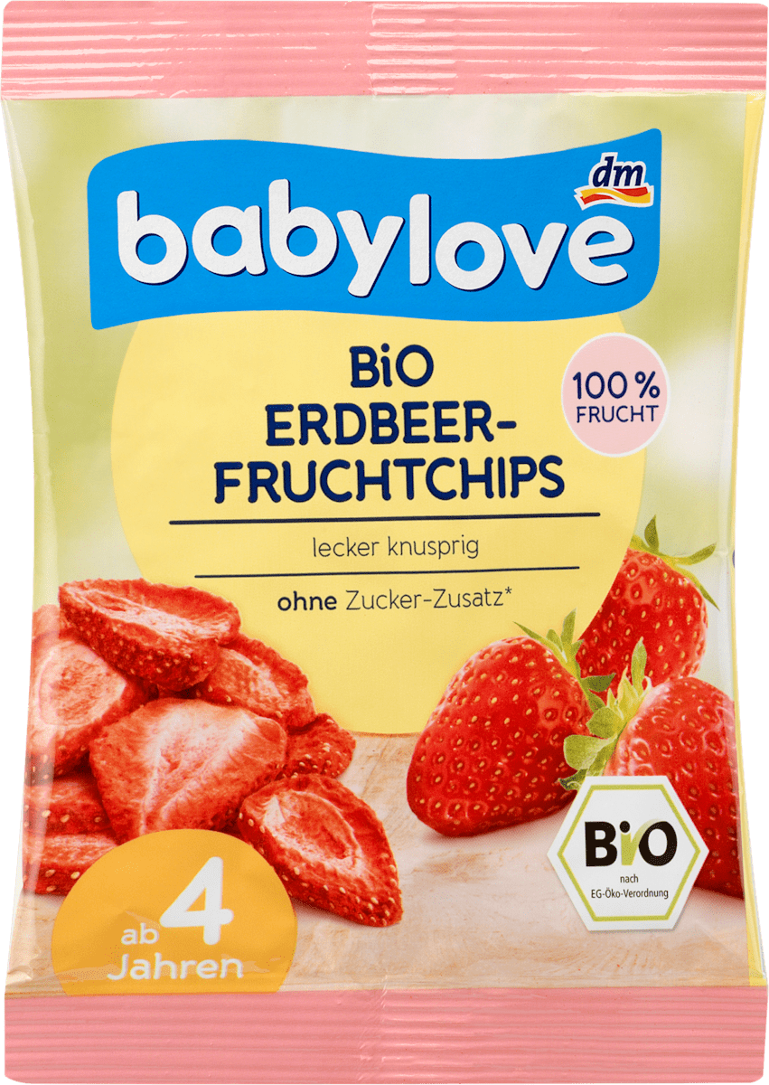 babylove Snack Bio ErdbeerFruchtchips ab 4 Jahren, 12 g dauerhaft