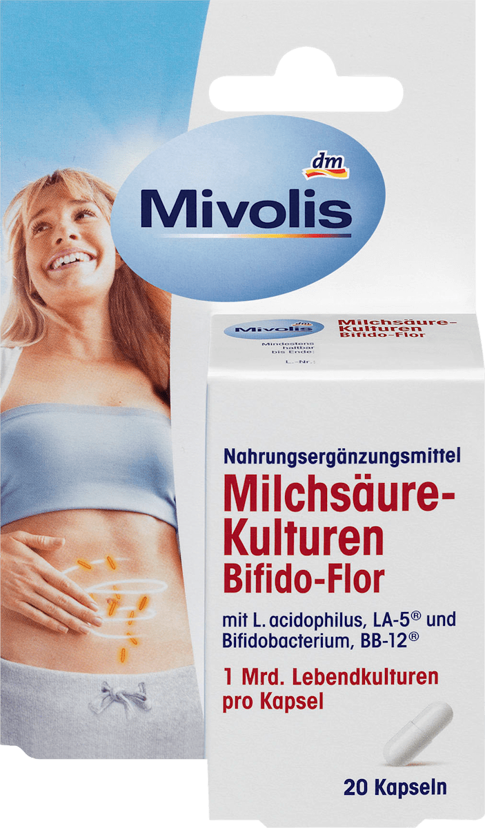 Mivolis Milchsaure Kulturen Bifido Flor Kapseln 20 St 4 6 G Dauerhaft Gunstig Online Kaufen Dm De