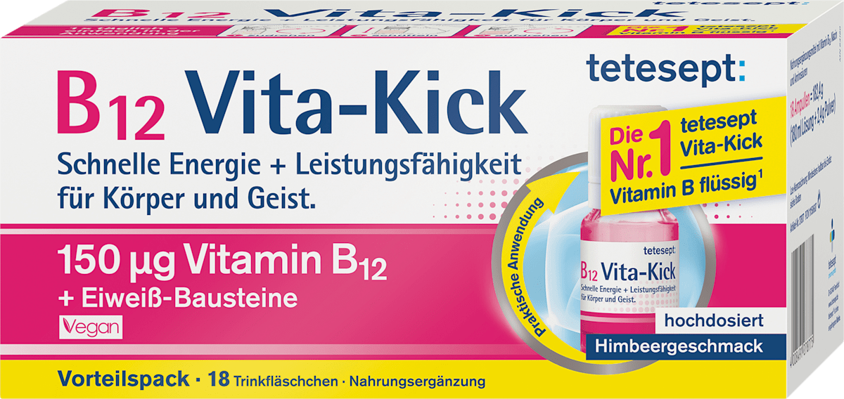 tetesept Vitamin B12 Vita Kick Trinkampullen 18 St., 182,4 g dauerhaft