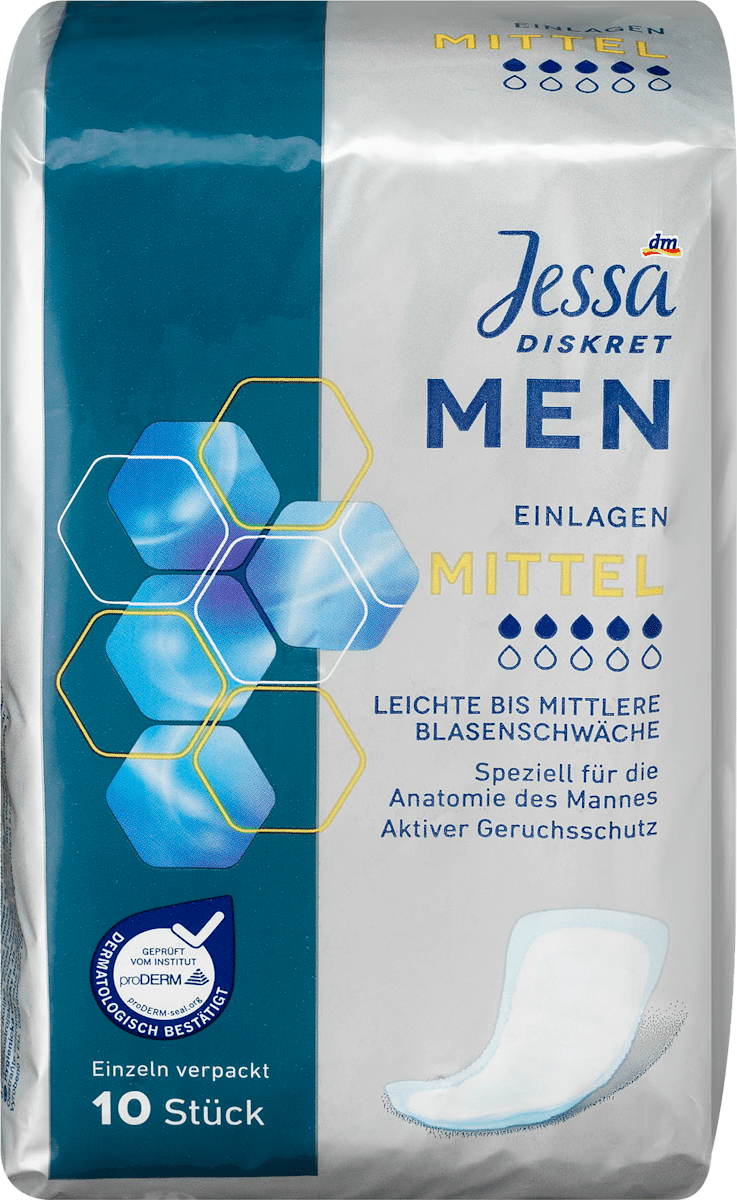 Jessa Diskret MEN Einlagen Mittel, 10 St dauerhaft günstig online