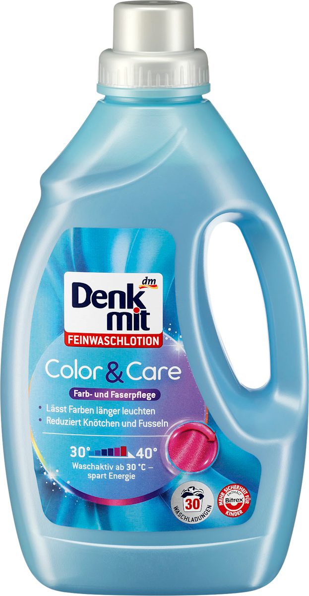 Denkmit Feinwaschmittel flüssig Lotion Color & Care, 30 Wl dauerhaft