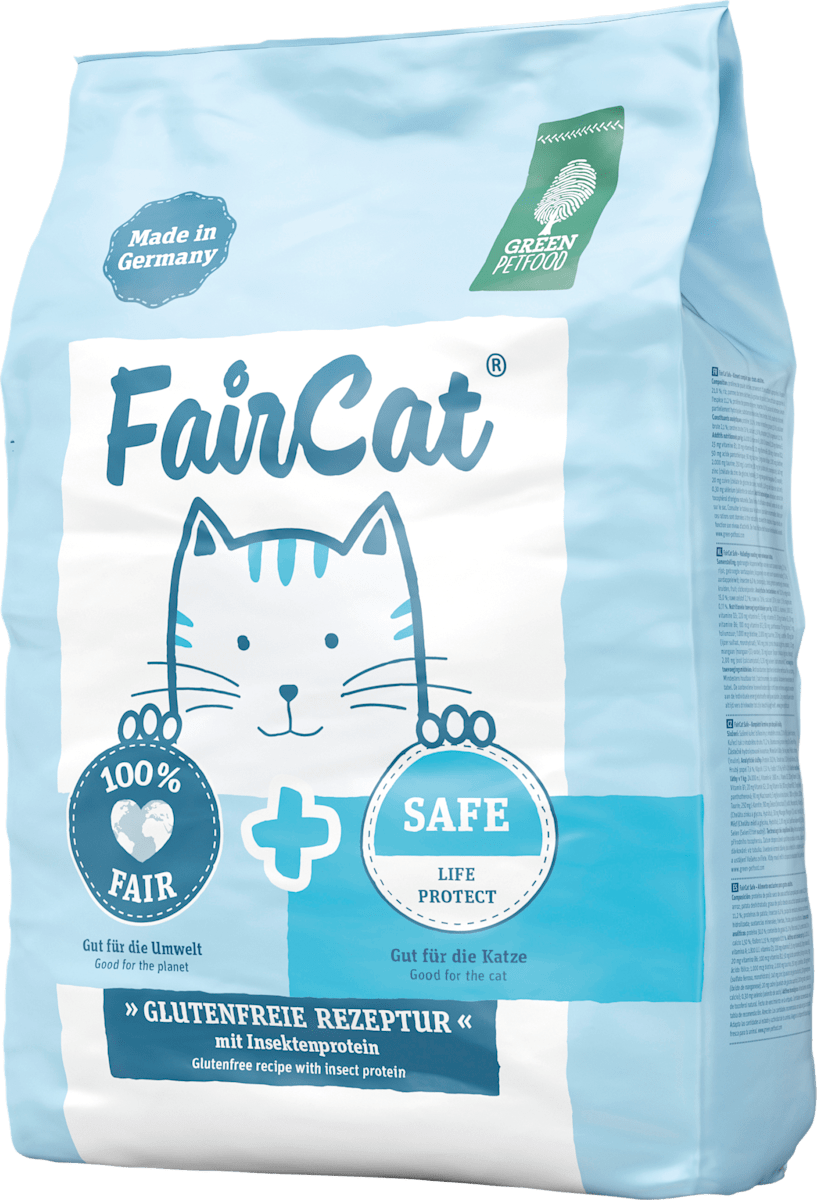 green petfood faircat safe trockenfutter fur katzen life protect mit insektenprotein 300 g dauerhaft gunstig online kaufen dm de