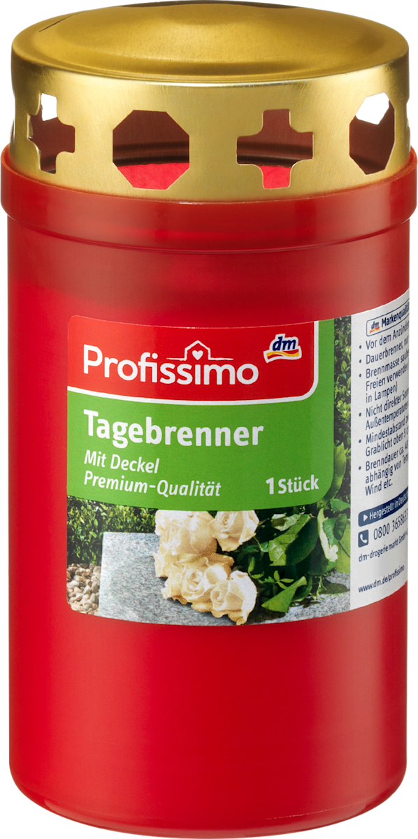 profissimo grabkerze tagebrenner mit deckel rot 1 st dauerhaft gunstig online kaufen dm de