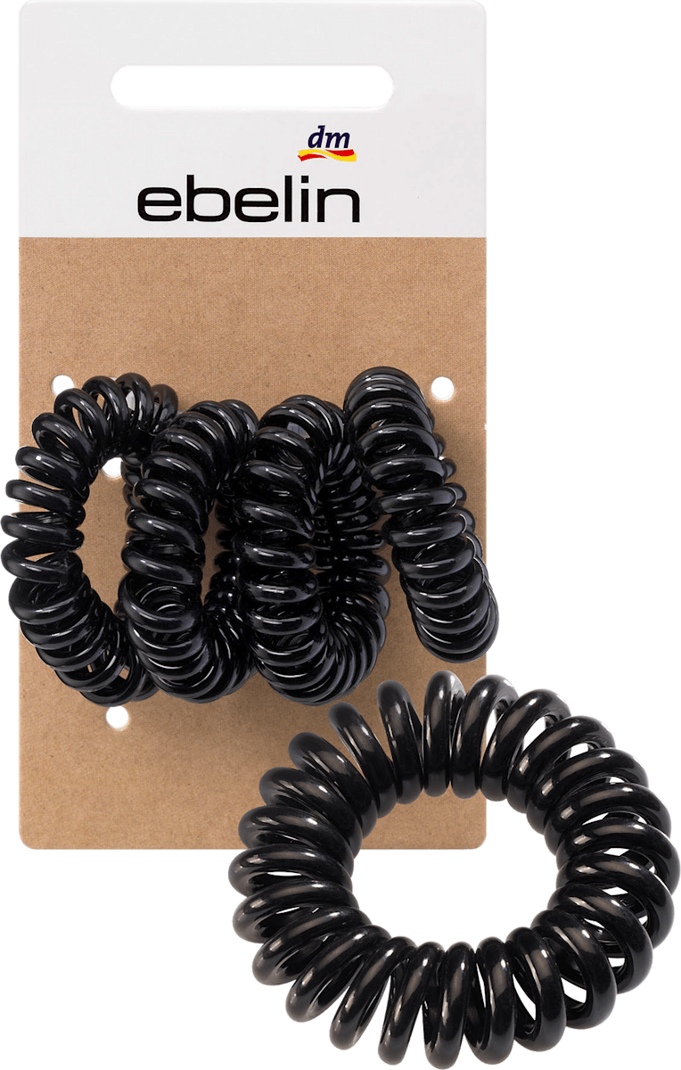 haargummis spirale klein schwarz 4 st