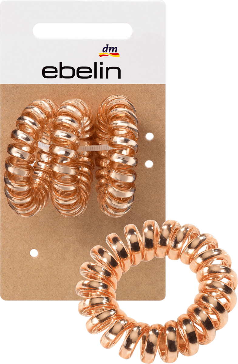 haargummis spirale rose 3 st