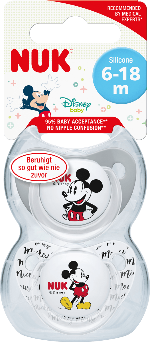 6-18 Monate NUK Disney Babyflasche Minnie Schnuller & Schnabeltasse