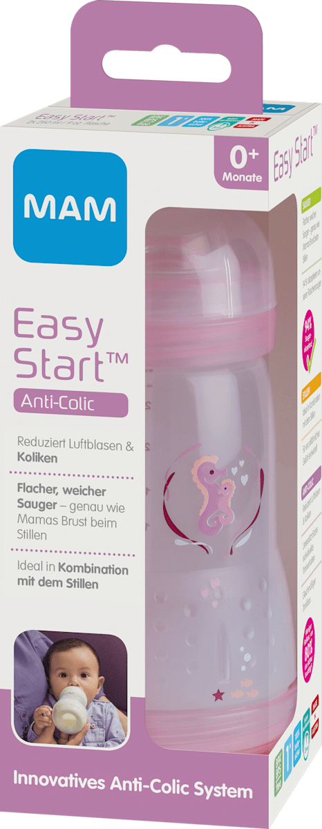 Mam Babyflasche Easy Start Anti Colic Grosse 1 0 Monate Madchen 260 Ml 1 St Dauerhaft Gunstig Online Kaufen Dm De