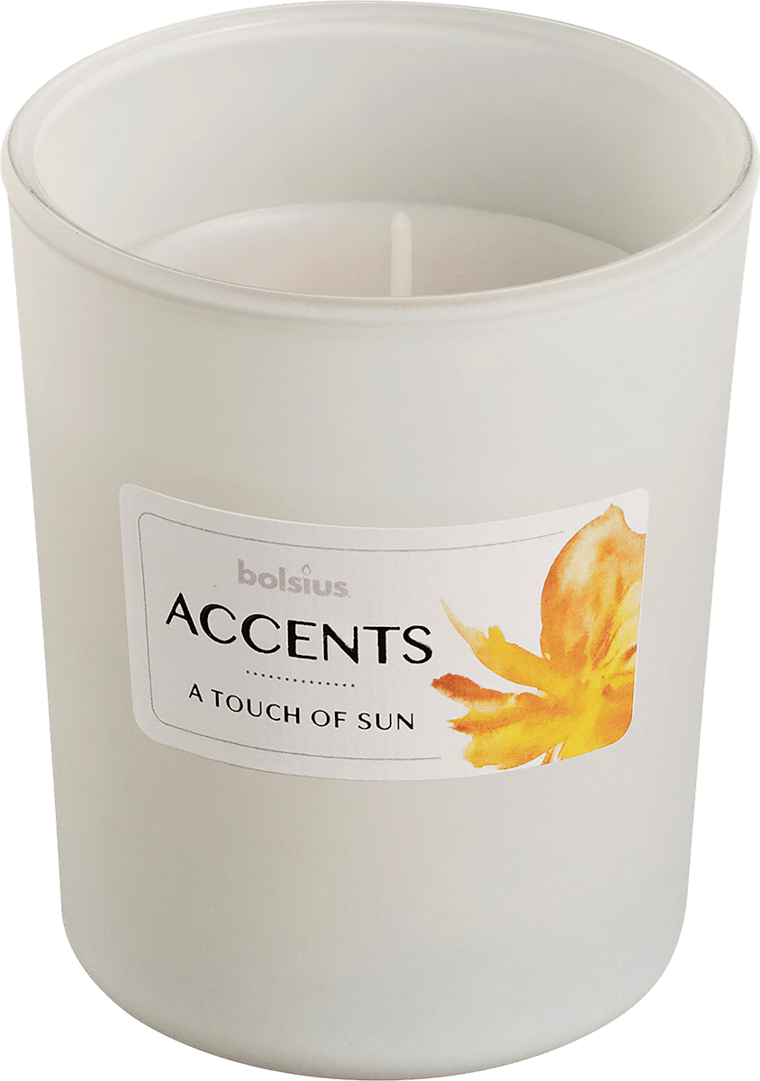 Bolsius Duftkerze mit Glas Accents "A Touch of Sun", 1 St