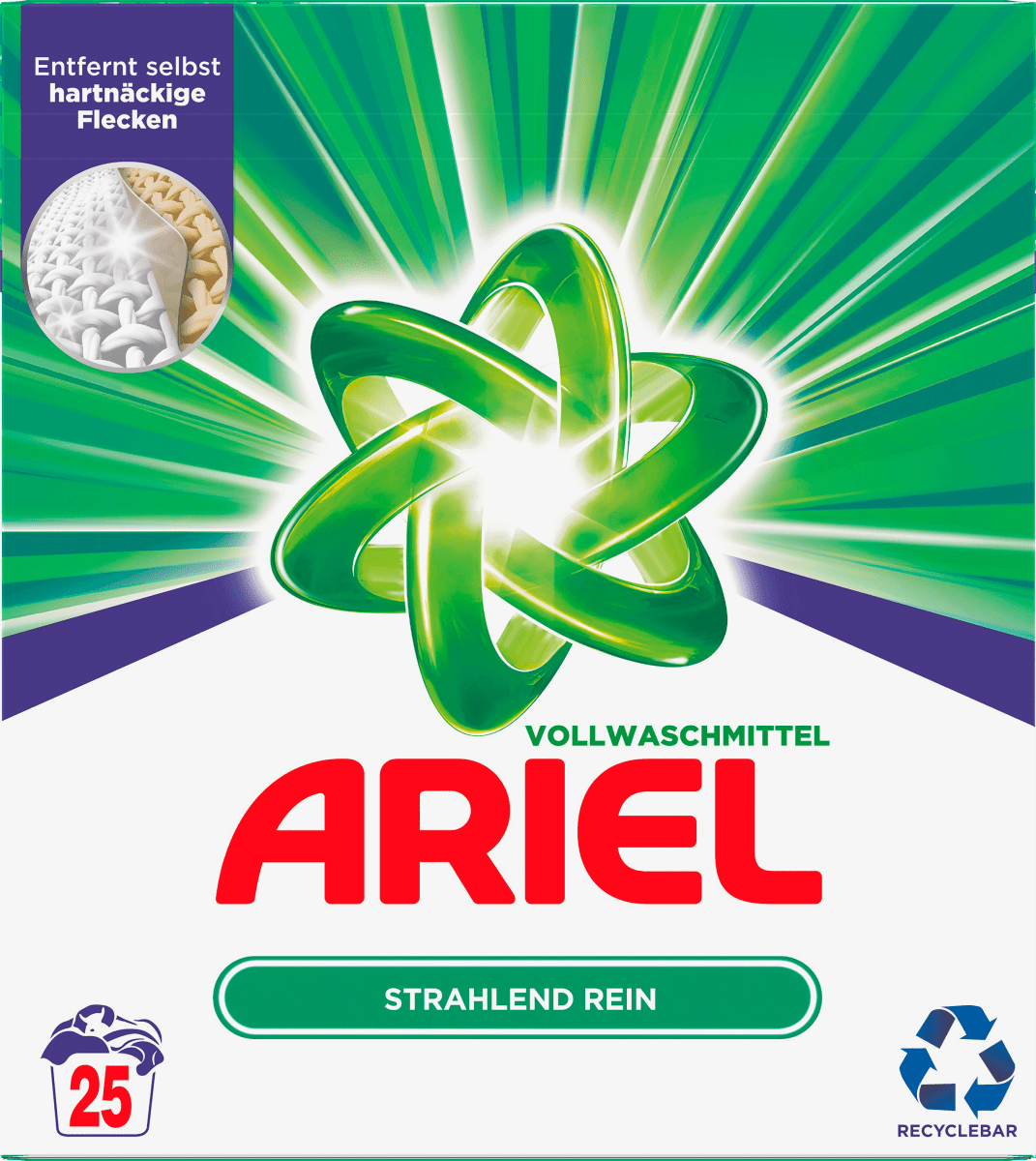 Ariel Vollwaschmittel Pulver 25 Wl Dauerhaft Gunstig Online Kaufen Dm De