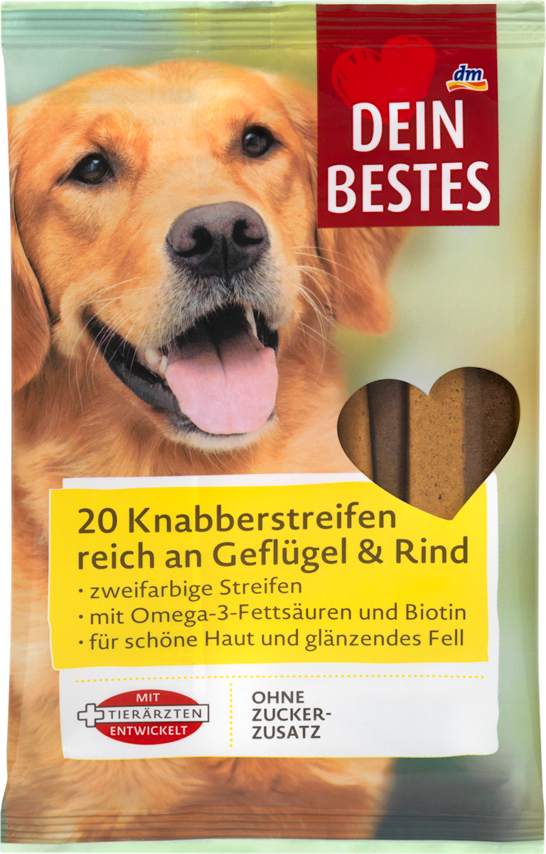 Dein Bestes Snack für Hunde, Knabberstreifen, reich an Geflügel &amp; Rind