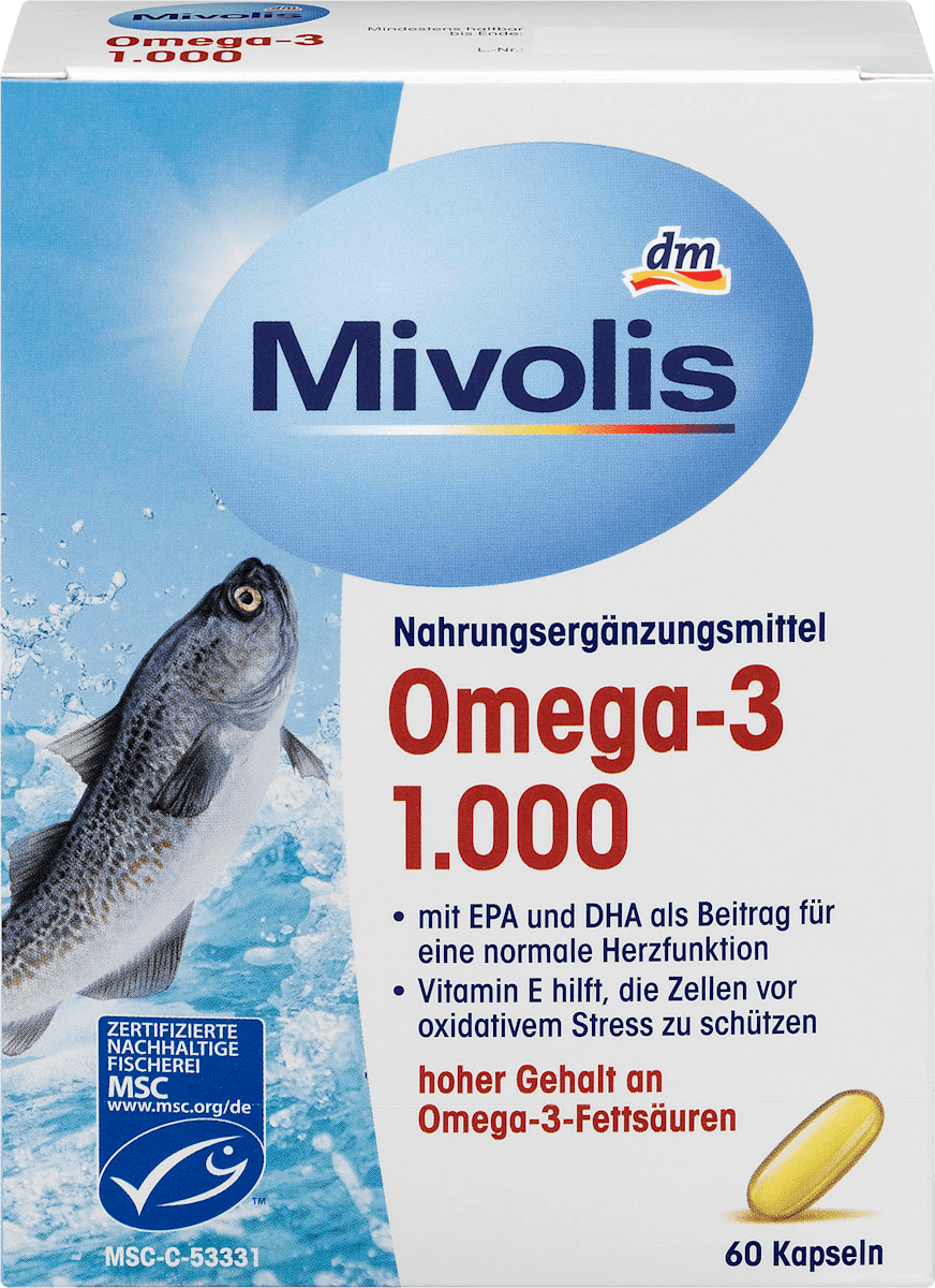 Mivolis Omega3 1000 , Kapseln 60 St., 85,1 g dauerhaft günstig online
