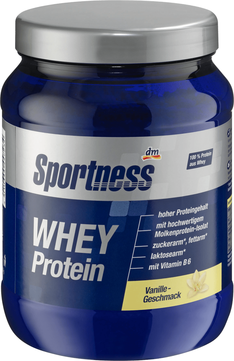 Sportness Whey Protein Pulver, Vanille-Geschmack, 450 g dauerhaft