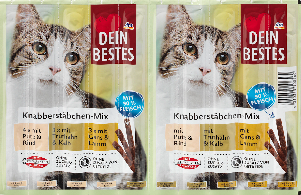 dein bestes snack fur katzen knabber stabchen mix mit 90 fleisch 50 g dauerhaft gunstig online kaufen dm de