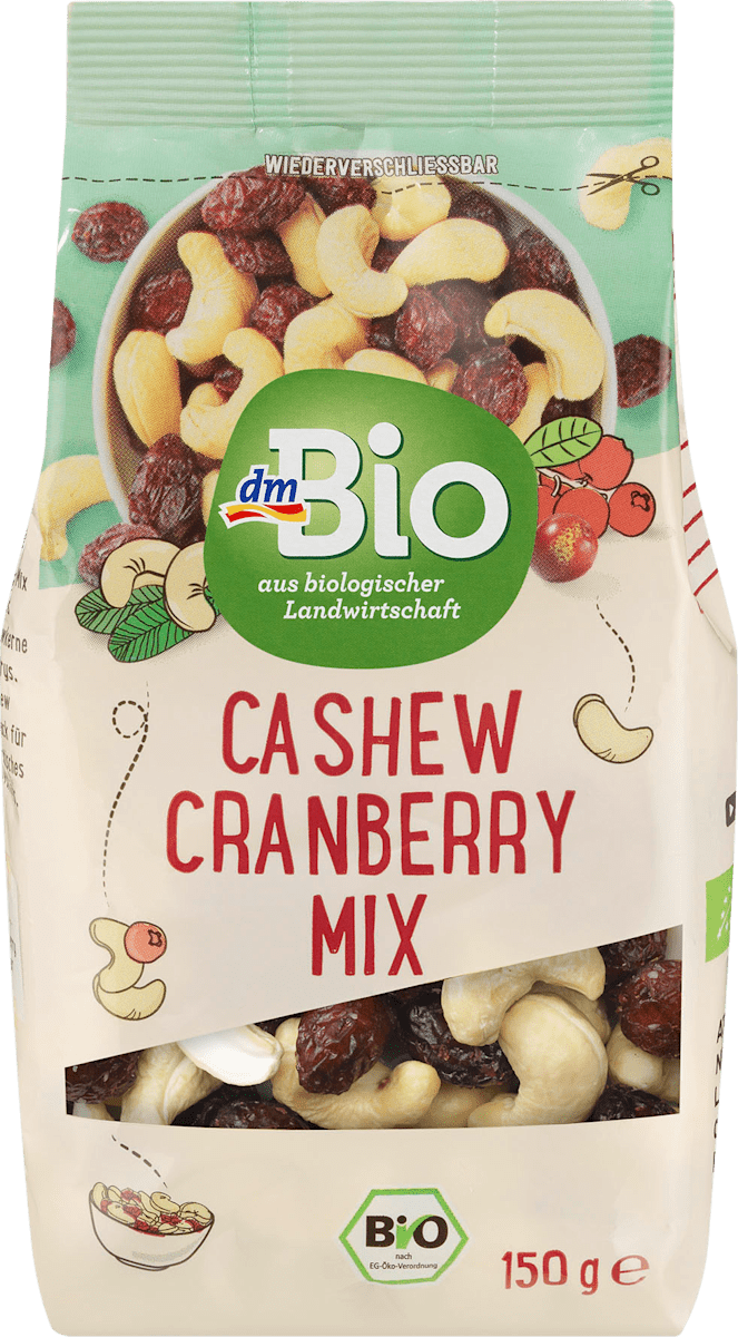dmBio Nuss- & Trockenobst-Mischung Cashew Cranberry Mix, 150 g ...