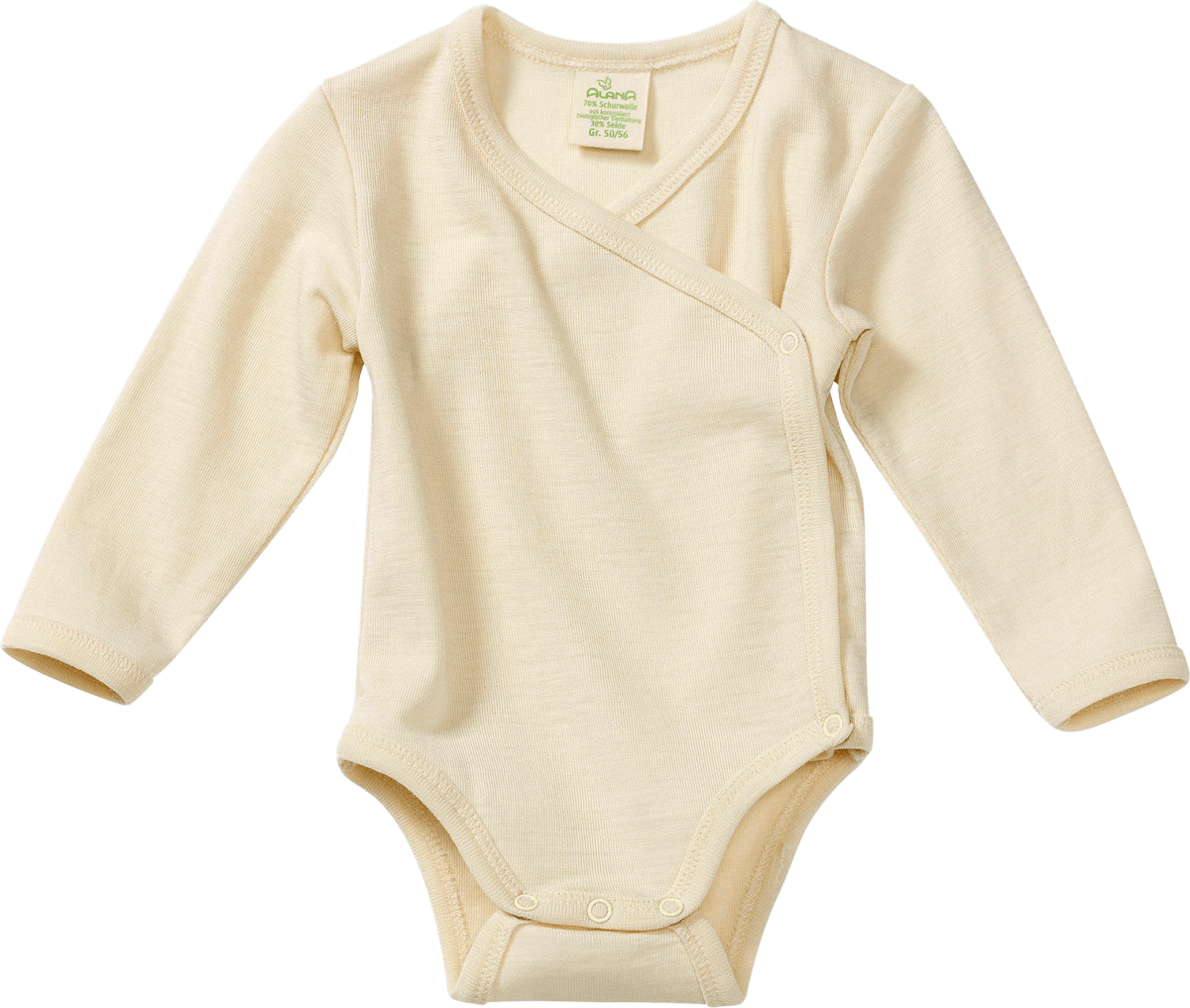 ALANA Baby Wickelbody, Gr. 62/68, in Bio-Wolle und Seide, natur, für ...