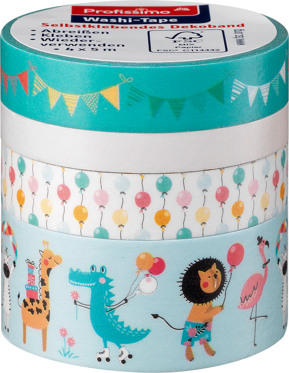 Profissimo Washi Tape Kinder Party 4 St Dauerhaft Gunstig Online Kaufen Dm De
