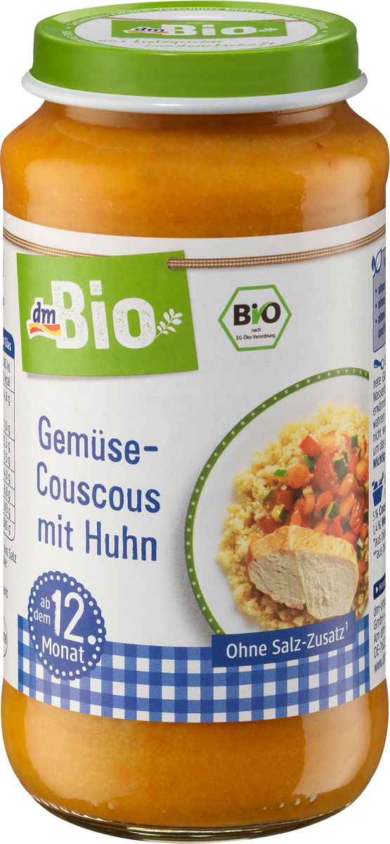 dmBio Kindermenü GemüseCouscous mit Huhn, ab dem 12. Monat, Demeter