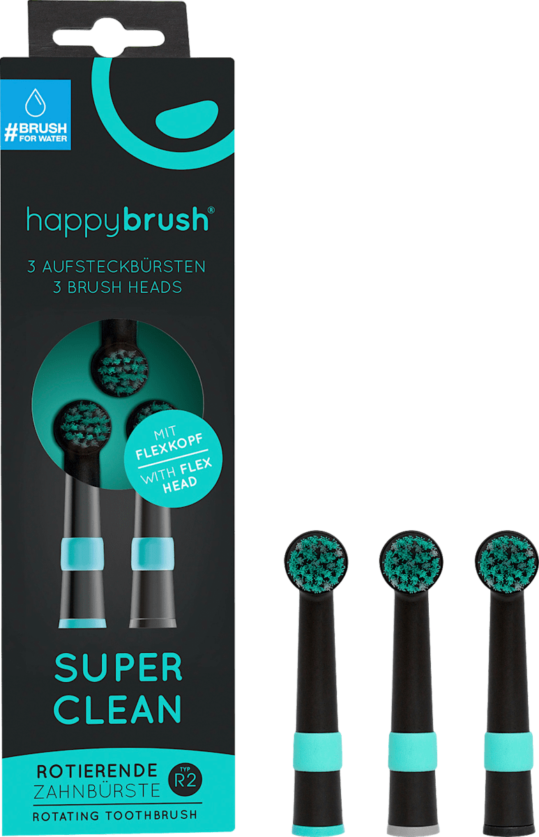 happybrush Aufsteckbürsten Super Clean schwarz, 3 St dauerhaft günstig online kaufen | dm.de