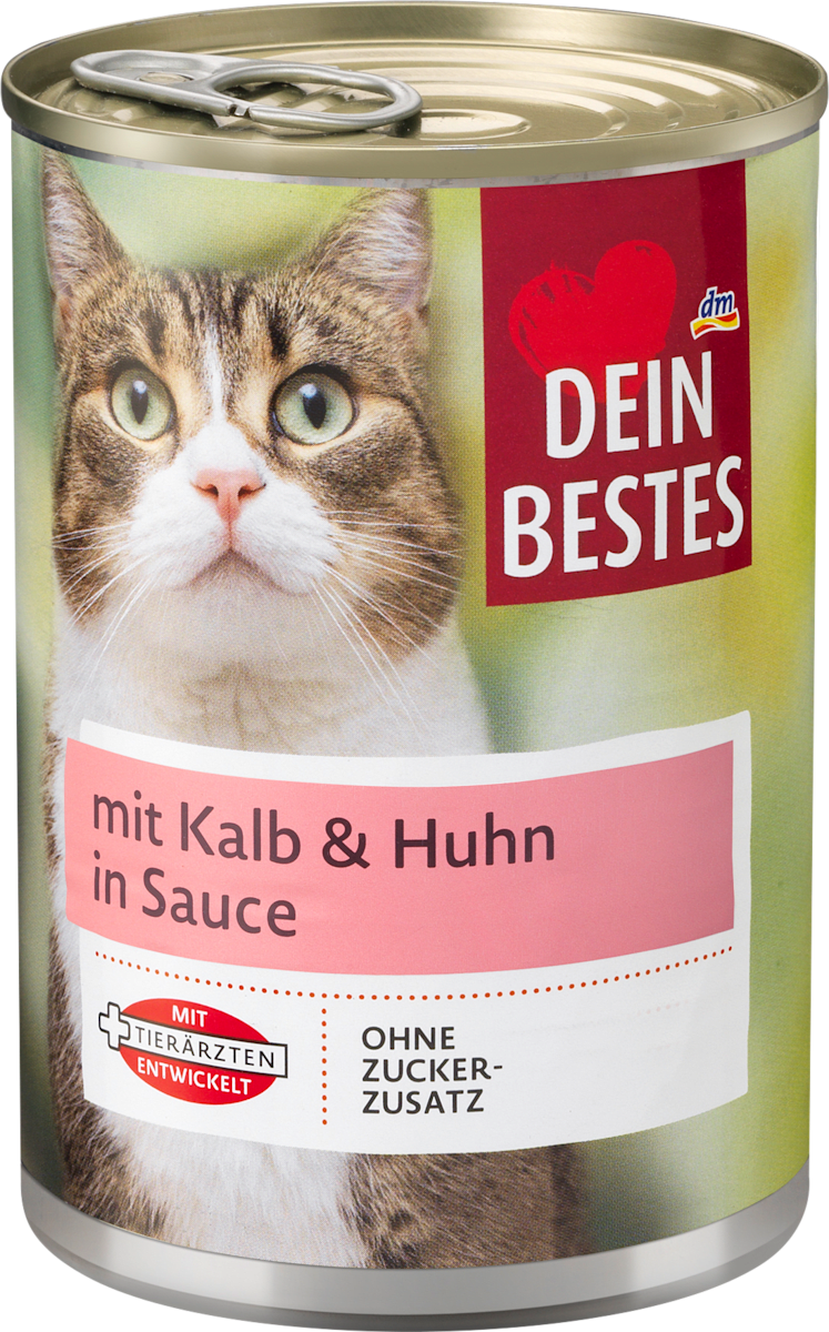 dein bestes nassfutter fur katzen mit kalb huhn in sauce 400 g dauerhaft gunstig online kaufen dm de