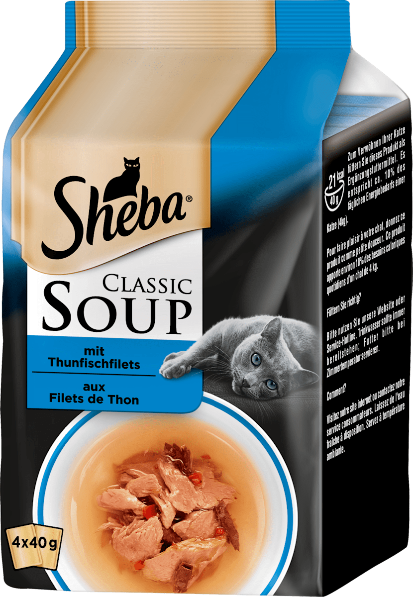 Sheba Nassfutter für Katzen Classic Soup Thunfischfilet Multipack 4x40g ... - Sheba Nassfutter Fuer Katzen Classic Soup Thunfischfilet Multipack 4x40g