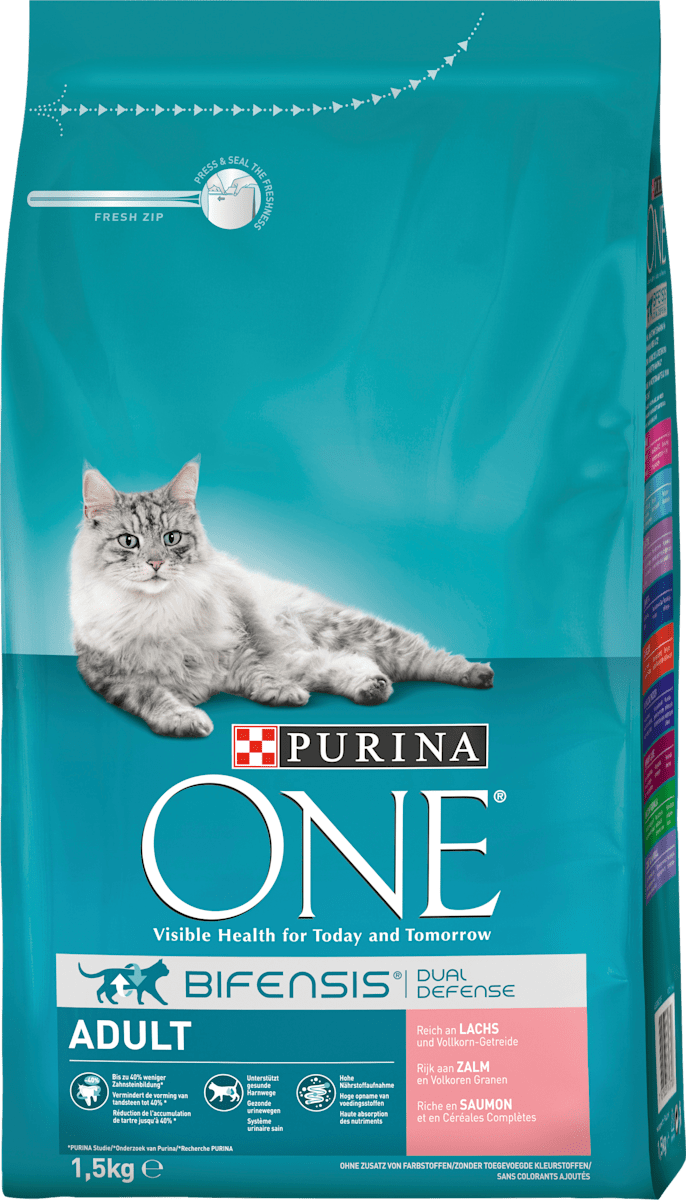 purina one trockenfutter fur katzen adult mit lachs 1 5 kg dauerhaft gunstig online kaufen dm de