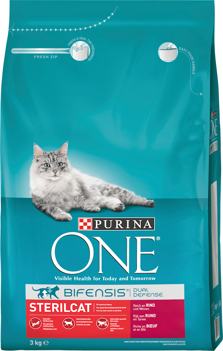 PURINA ONE Trockenfutter für Katzen, Sterilcat, reich an Rind und ... - Purina One Trockenfutter Fuer Katzen Sterilcat Reich An RinD UnD Weizen