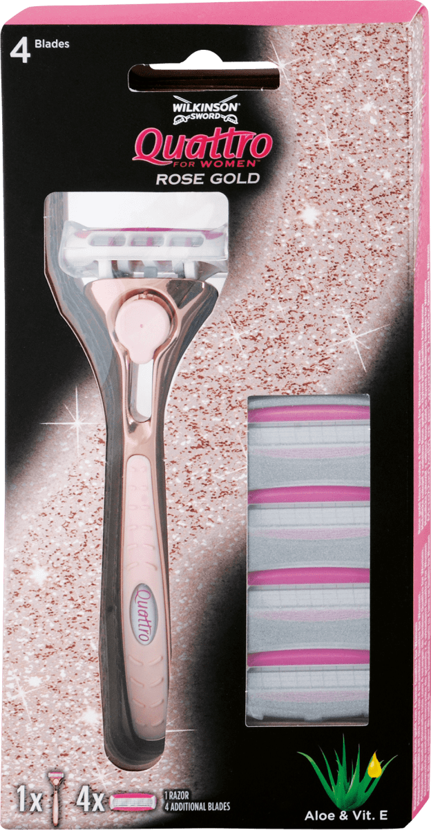 Wilkinson Sword dámský holicí strojek Quattro Rose Gold + 4 náhradní