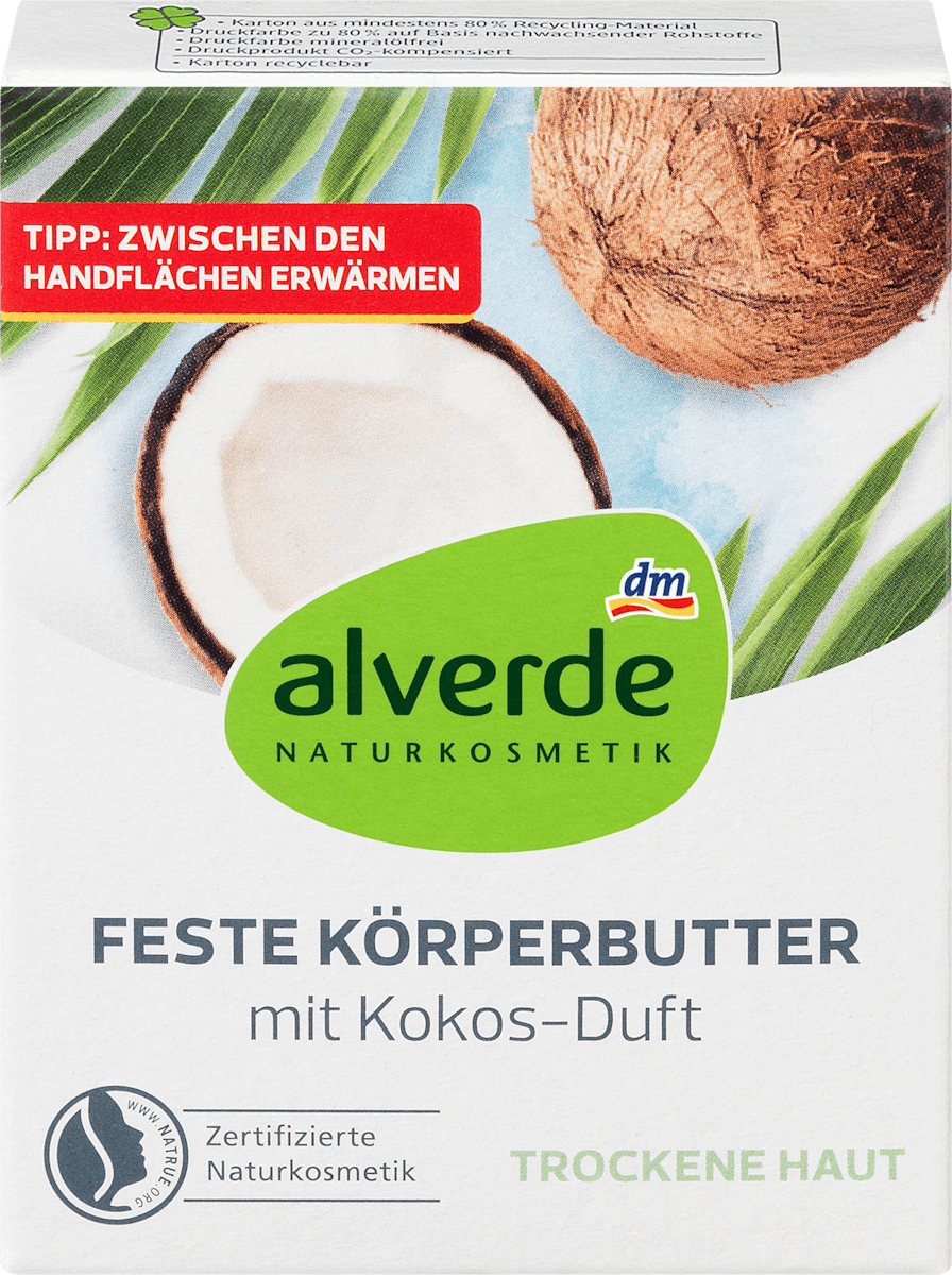 Alverde Naturkosmetik Feste Korperbutter Kokos 40 G Dauerhaft Gunstig Online Kaufen Dm De