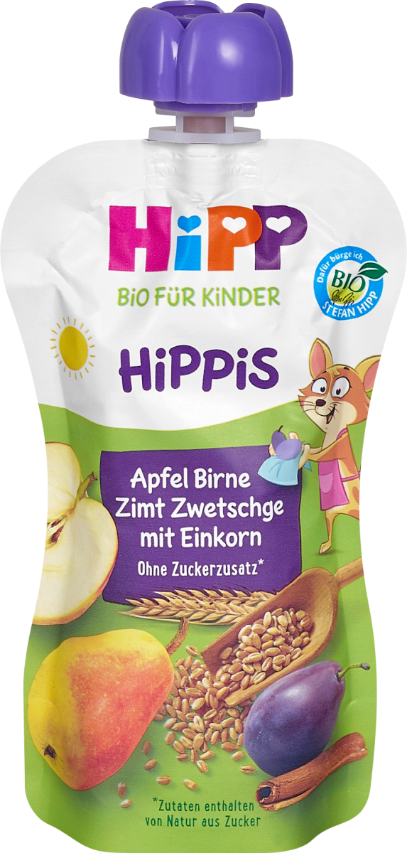 Hipp Hippis Fruchtemischung Apfel Birne Zimt Zwetschge Mit Einkorn 100 G Dm At