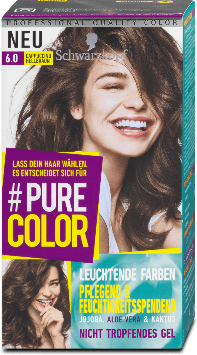 Schwarzkopf Pure Color Permanente Gel Coloration Nr 6 0 Cappuccino Hellbraun 1 St Dm At